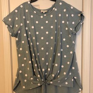 Blue Shirt with White Dots - 2X